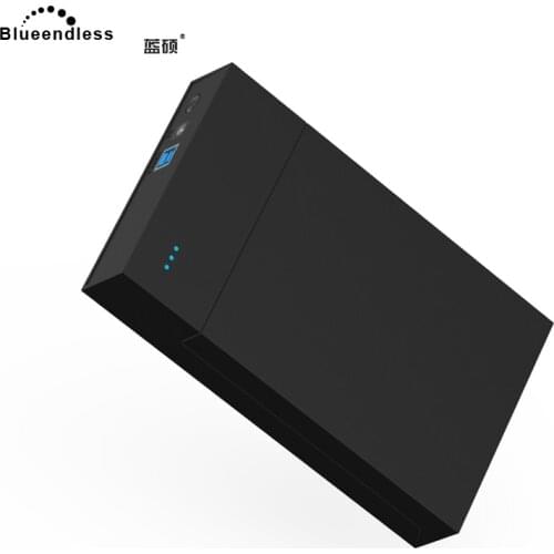 Blueendless 2018 3.5' HDD Enclosure Case Plastic USB 3.0 to SATA 12V 2A External Hard Drive Box Caddy for Notebook Desktop PC