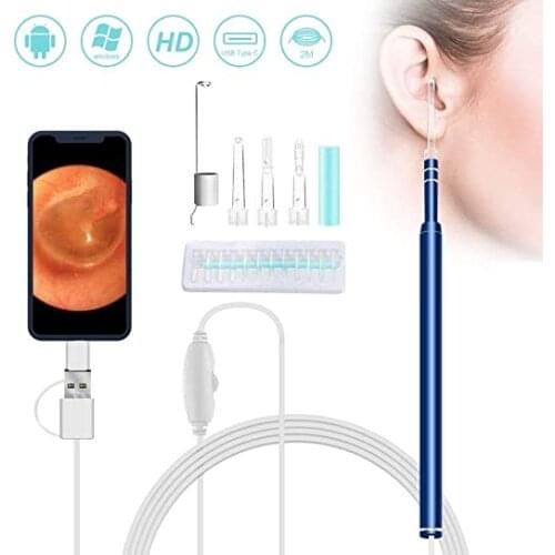 Ear Cleaning Endoscope 2 in1 USB HD Visual Ear Spoon 5.5mm Mini Camera Android PC Ear pick Otoscope Borescope Tool Health Care