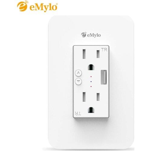 EMylo Wifi Smart Wall Outlet Socket Plate Timer Switch,Voice Control,Surge Protector Work With Alexa Echo/Google Assistant/IFTTT