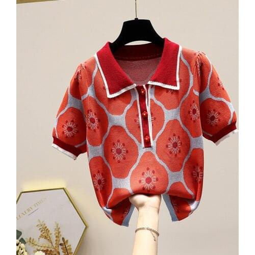 Hit Color Patchwork Knit Cardigans Sweater Women O Neck Short Sleeve Single Breast Pull Femme Coat Summer Sueter 2021
