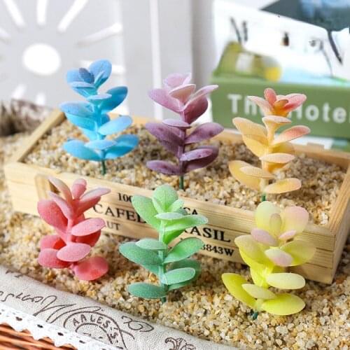 1pc Artificial Succulents Green Flocking Plants Creative Potted Home Desktop Leisure Windowsill Decoration Simulation Fake Plant
