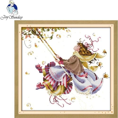 Joy Sunday Swing Patterns Diy Handmade Painting Needlework Embroidery Cross Stitch Home Decoration Craft Cross Stitch Supplies