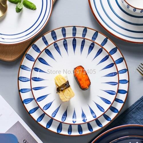 Japanese-style Ceramic Dishes Creative Net Red Dishes Household Dishes Hand-painted Tableware Western Dishes Steak Dishes Nordic