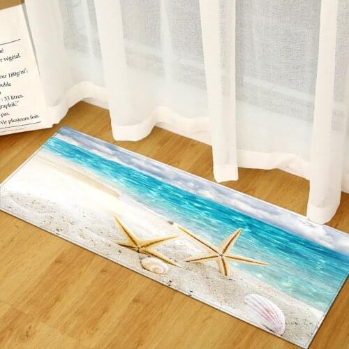 Doormat Hallway Beach Sea Print Living Room Floor Mats Carpet Decor Anti Slip Anti-Bacteria Bathroom Carpets Long Kitchen Rug