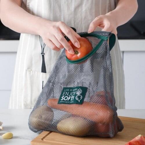 Storage Bag Mesh Design Multifunction Polyester Kitchen Storage Bags for Food