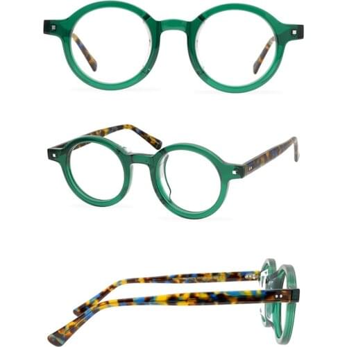 Belight Optical New Arrival Fancy Vintage Retro Acetate with Rivet Spectacle Frame Precription Lens Eyeglasses ACCRUE 9575