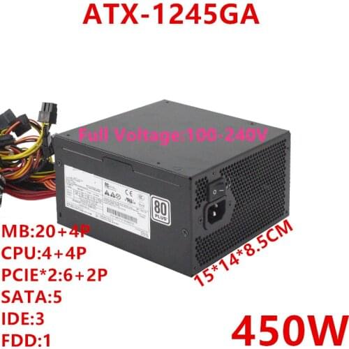 New Original PSU For Enhance ATX 450W Power Supply ATX-1245GA