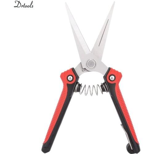Stainless Steel Garden Pruning Shears Fruit Picking Scissors Household Potted Trim Weed Branch Pruner Trimmer Non-Slip Handle