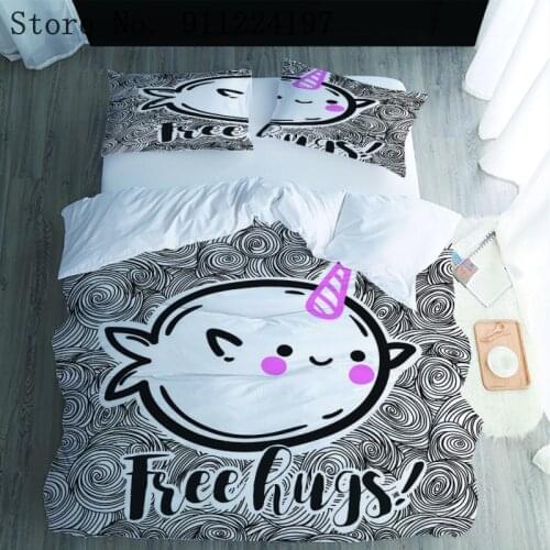 Comforter Bedding Sets Lovely Duvet Cover Luxury Bed sheet Puffer Fish Bedclothes Queen King Size Bed Linen Set For Kids Adults