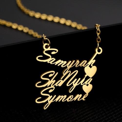 Personalized Custom Stainless Steel Name Necklaces for Women Customized Fashion Multiple Name Necklace Nameplate Pendant Jewelry