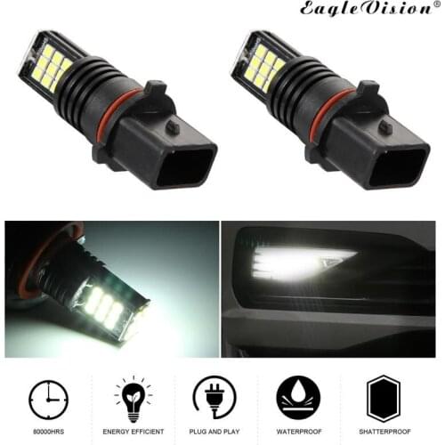 P13W LED Car Fog Lights Bulb 3030SMD 2400LM 6000K White Car Driving Running Lamp Auto Led Fog Lamp Accessories