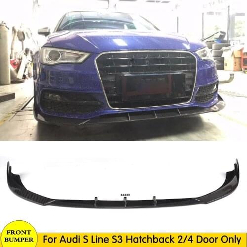 Car Styling Carbon Fiber Auto Front Bumper Lip Splitter for Audi S3 & S-LINE Hatchback 2014-2015