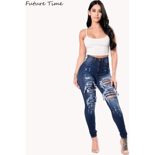 Jeans Ripped Slim Skinny Sexy Bodycon Female Pencil Pants 2020 Spring and Summer Casual Fashion Trending Brand Clothing C2133