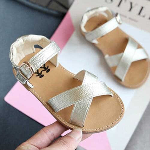 TELOTUNY Sandals Toddler Kids Baby Girls Solid Rubber fashion sandals 2021 Non-Slip Buckle strap Cross summer Children Sandals