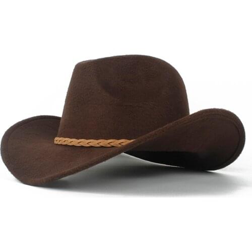 2019 Fashion Child Kids Wool Hollow Western Cowboy Hat Wide Brim Fedora Outblack Sombrero Hombre Jazz Cap
