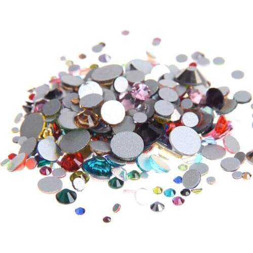 Mixed Sizes And Colors About 330pcs 2028 2058 Flatback Glass Crystal Non Hotfix Flatback Rhinestones DIY Nails Art Decorations