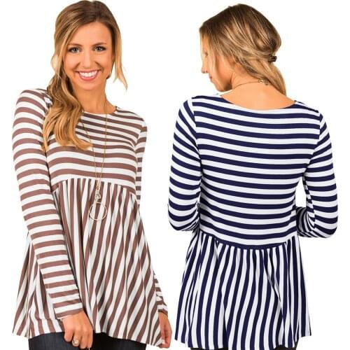 Tissbely Womens Striped T-shirts