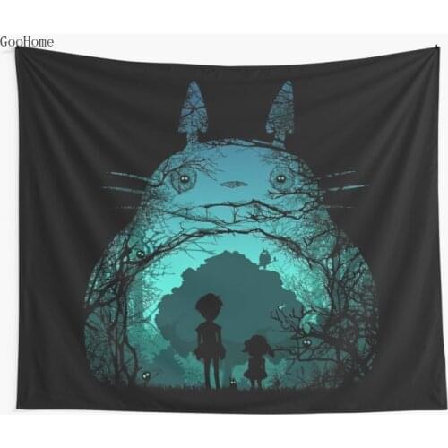 Treetoro Totoro Anime Wall Tapestry Cover Beach Towel Throw Blanket Picnic Yoga Mat Home Decoration