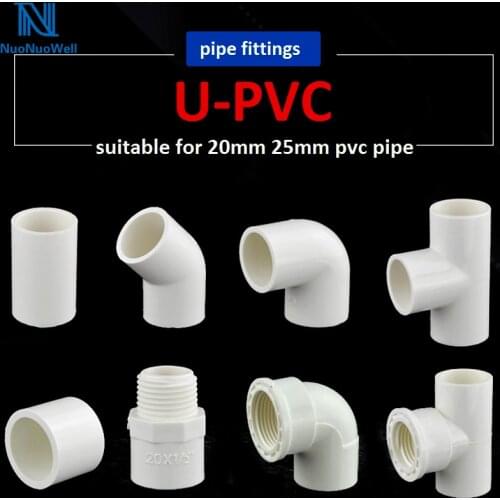 20mm/25mm Pvc Pipe Parts Straight Equal Elbow Tee Coupling Connectors 1/2" Or 3/4" Female Male To 20mm Reducing Tee Joint