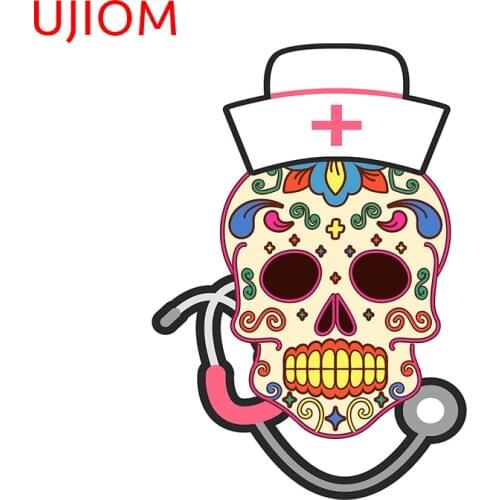 UJIOM Emergency Nurse Sugar Skull Halloween Wallstickers Room Stickers Home Decals Decoration Accessories Wall Decor Wallpaper