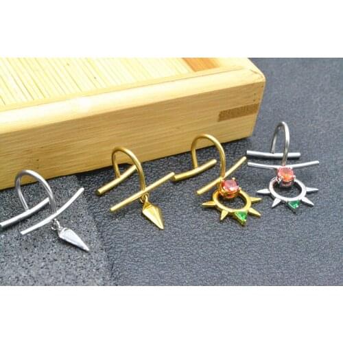 50pcs Body Jewelry - Surgical SteeLCZ Gems Fake Lip Labret Ring Non Lip Piercing Fake Nose Ring New Design Fake Ear Cuff