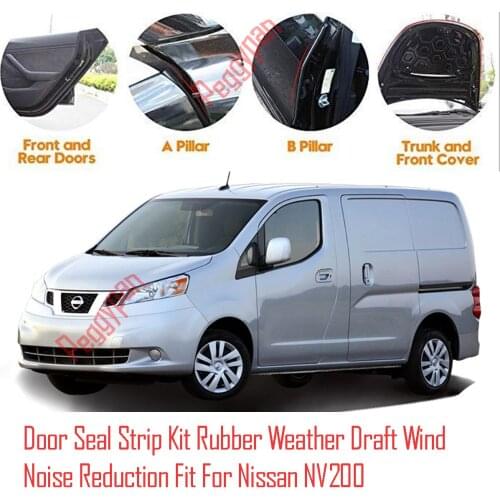 Door Seal Strip Kit Self Adhesive Window Engine Cover Soundproof Rubber Weather Draft Wind Noise Reduction Fit For Nissan NV200