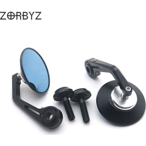 ZORBYZ Motorcycle 1Pair CNC aluminum Round Handlebar end Side Mirror 12mm Bolt-on For BMW R nineT Scrambler Urban S1000R HP4