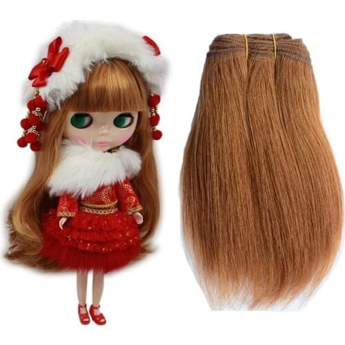 1pc 18cm Length 100cm width Natural Straight Wool Hair Wefts for BJD 1/3 1/4 1/6 Dolls DIY Accessories Wool DIY Doll Hair Wigs