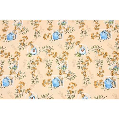 100% Cotton Fabric Per Yard Printed cartoon Rabbit Sew Kids Clothes Hometextile Cushion Cover Tablecloth DIY Needlework Material