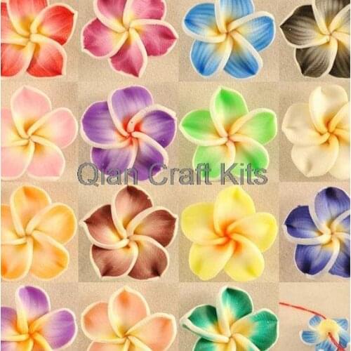 100pcs large 29mm Polymer Clay Flowers,Hawaiian Flower Beads, Beads Flower, Polymer Clay Flower mixed colors