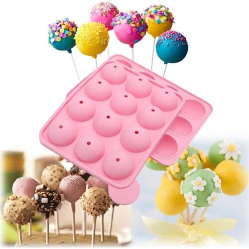 12 Holes Round Shape Silicone cake pop mold cupcake lollipop mold Party Cake Cookie Candy Chocolate mold baking tool