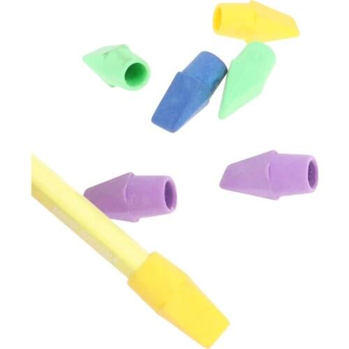 20PC Erasers Pencil Top Caps Chisel Shape Eraser Student Supplies Stationery