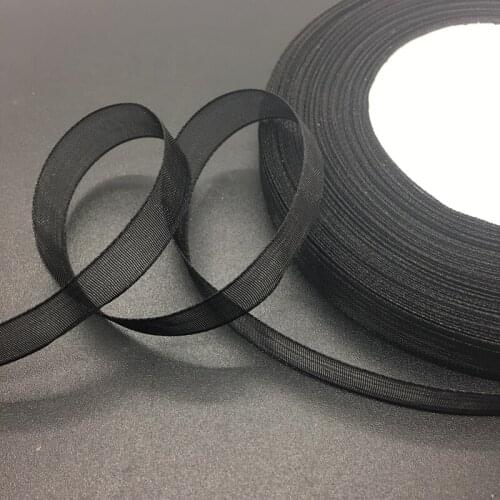 50 Yards/Roll 5/8" 15mm Black Organza Ribbon Bow Wedding Decoration Lace Crafts