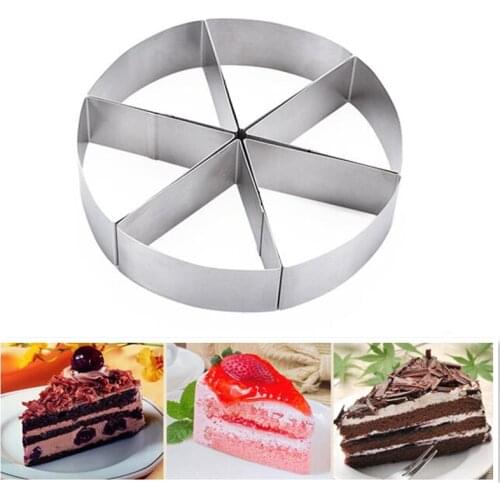 6 Layered Slicer Stainless Steel Circular Mousse Ring Cake Cut Tool Round Cutter Mold Cake Decorating Tools