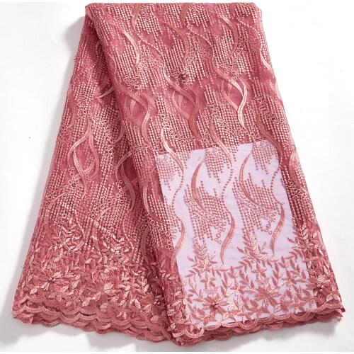 African Lace Fabric 2021 White Latest French Tulle Mesh Milk Sequins Embroidery 5 Yards Sewing Wedding Dersses For Women A 2575