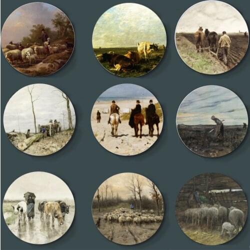 Anton Rudolf Mauve Decorative Plate Fashionable Art Plate Home Studio Decor European Wall Plate High-End Wall Background