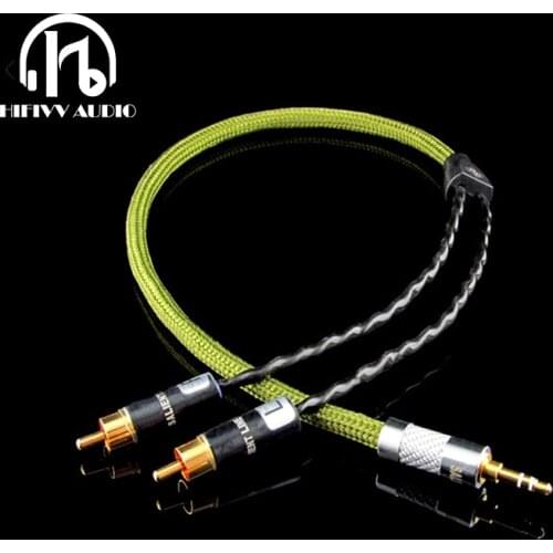 Hifivv audio HI end cable audio line 3.5mm to rac Cable amplifier Signal Cable United States DH ABS silver supersonic cable