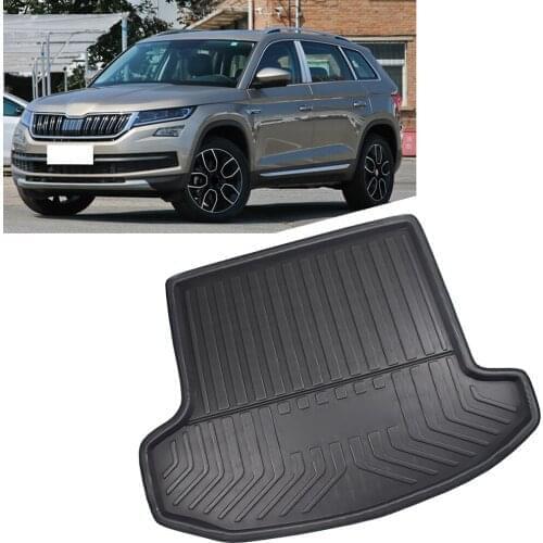 Car Cargo Liner Boot Tray Rear Tail Trunk Cover Matt Mat Floor Carpet Kick Protector Pad For SKODA Kodiaq 7 Seats 2017 2018 2019