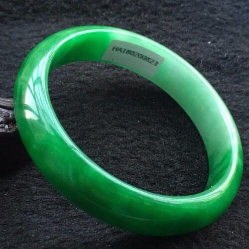58-60mm Certified Natural GREEN Jadeite JADE Bracelet Bangle 2008