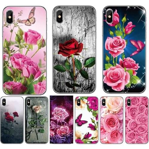 For OPPO Reno 4 5G 3 pro 4G 2 2Z 10X zoom Cover Rose Painted Soft Silicon TPU protection Phone case Coque