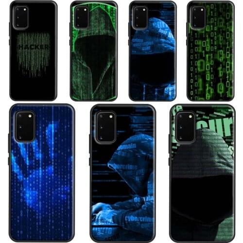 Hacker Binary Matrix Rain Phone Case For Samsung Galaxy S21 S20 Ultra S8 S9 S10 Plus Note 10 Note 20 9 S20 FE Cover
