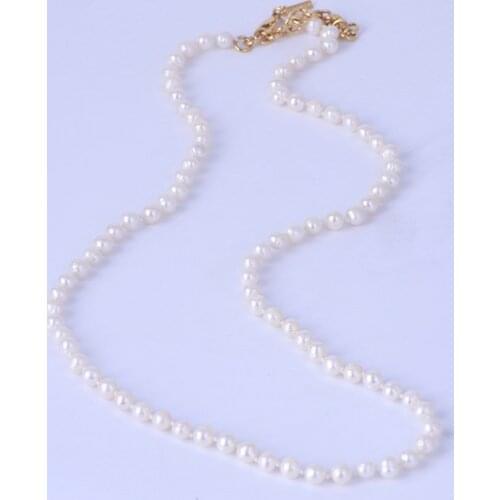Elegant natural fresh water small round pearl Long Necklace sweater chain