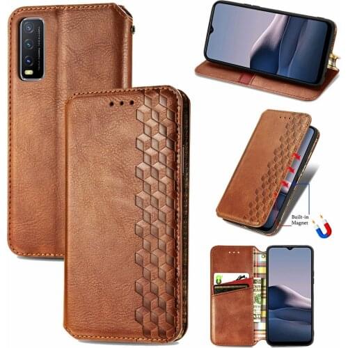Leather Texture Magnet Book Shell for Vivo Y20 2020 Luxury Case Vivo Y20S Y20i Y 20 S 20S Y11S Y12S Flip Cover Funda Shockproof