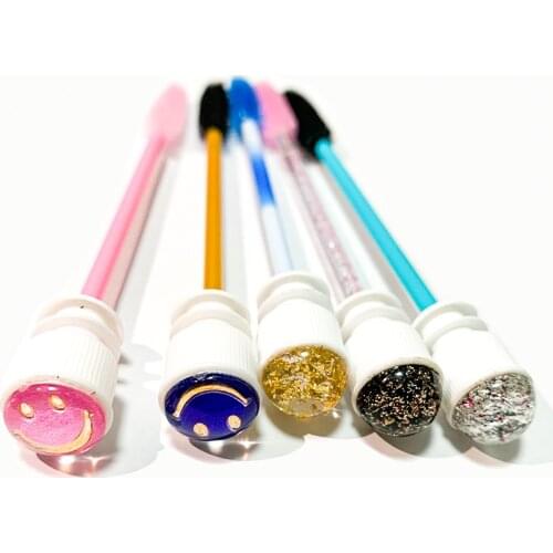 Reusable eyebrow brush tube disposable eyelash brush eyebrow brush replaceable dust-proof Sparkling broken Smile at bottom