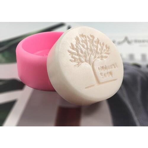Round Natural Tree Handmade Soap Silicone Mold Diy Christmas Soap Mold Soap Making Supplies Cake Decorating Tools Chocolate Mold