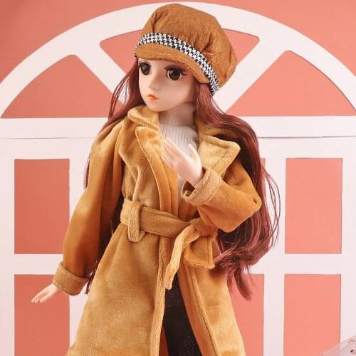 45CM Fashion BJD Doll With 18 Ball Joints Girls Dolls With Full Outfits Clothes Set Shoes Hat Makeup Children Dress UP Toys