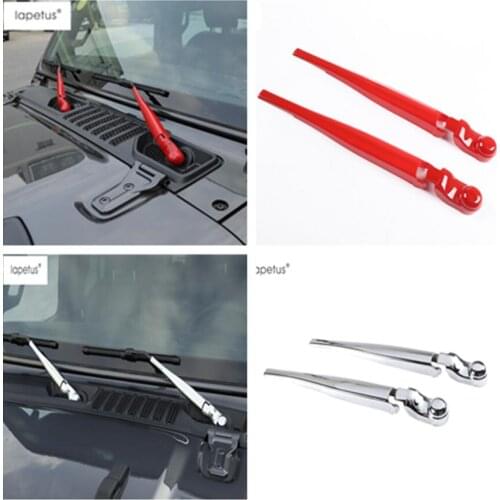 Lapetus Accessories Fit For Jeep Wrangler JL 2018 - 2020 Front Head Windshield Window Windscreen Rain Wiper Molding Cover Trim