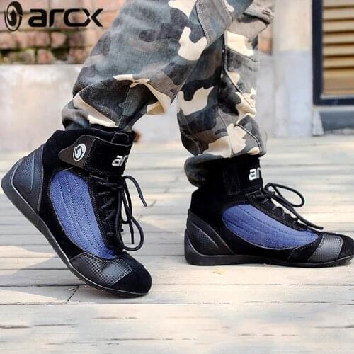 ARCX L60053 Motorcycle Boots Riding Moto Boot Genuine Cow Leather Motorboats Chopper Cruiser Ankle motorcycle shoes