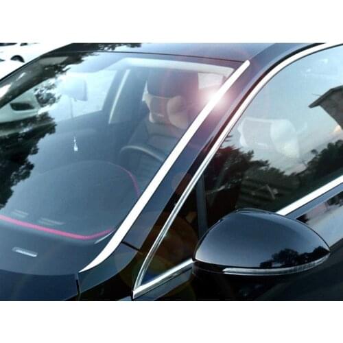 Stainless steel 2pcs/lot Front Window Trim Head Decoration Trim Car sticker for 2016-2018 VW Volkswagen Passat B8 sedan