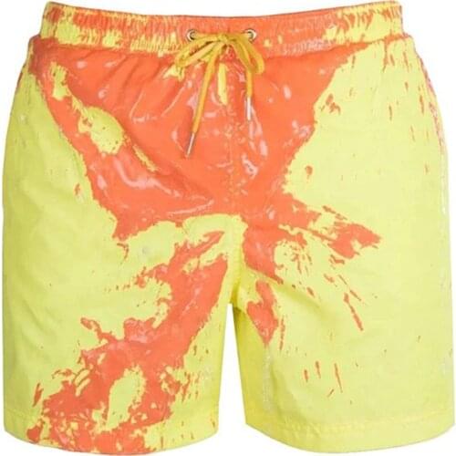Parent-child Clothing Color-changing Beach Pants Men Child Boys Plus Size Swimming Trunks Temperature-sensing Shorts Swimwear